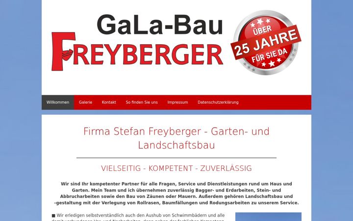 Screenshot of galabau-freyberger.de