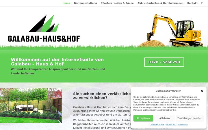 Screenshot of galabau-haus-hof.de