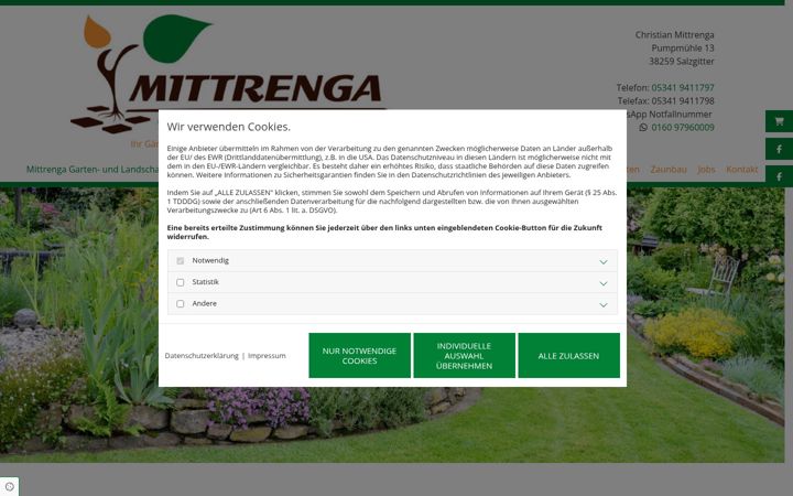 Screenshot of galabau-mittrenga.de