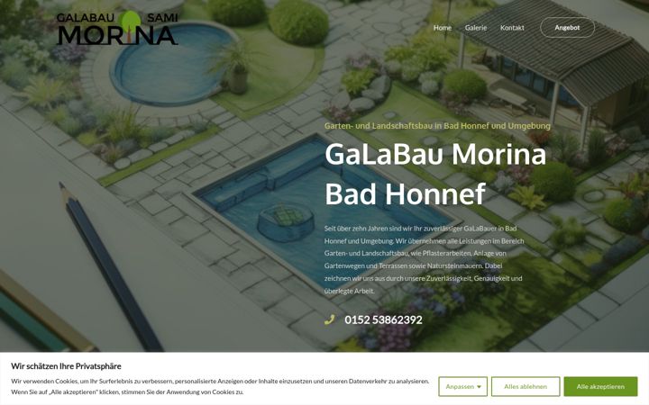Screenshot of galabau-morina.de