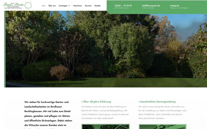 Screenshot of galabau-prein.de