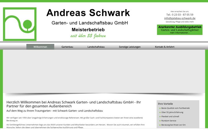 Screenshot of galabau-schwark.de
