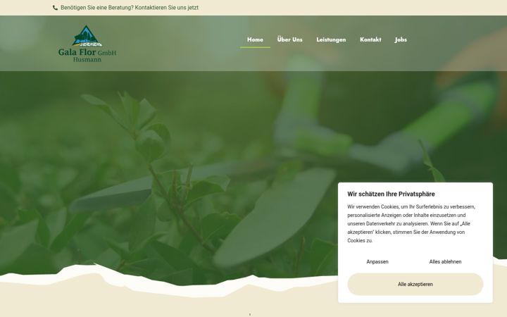 Screenshot of galaflor-husmann.com