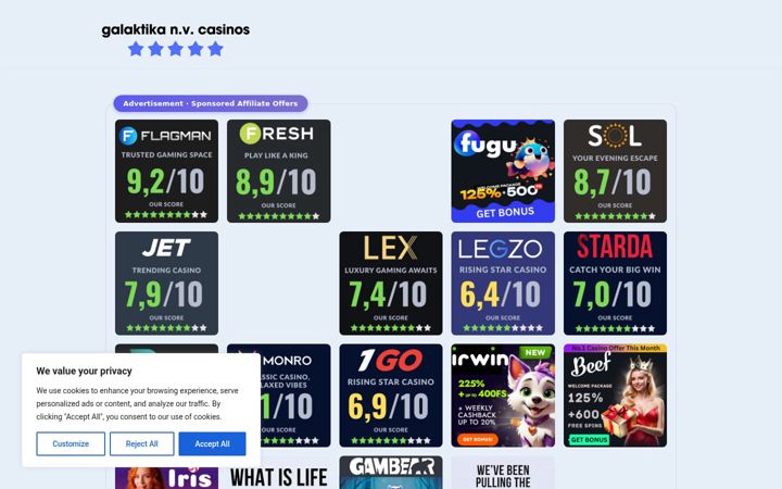 Screenshot of galaktika-nv-casinos.com