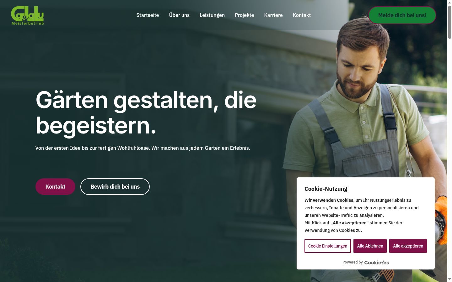 Screenshot of the consent banner shown before any interaction