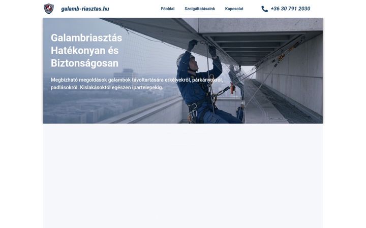 Screenshot of galamb-riasztas.hu