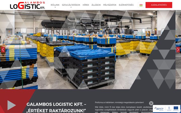 Screenshot of galamboslogistic.hu