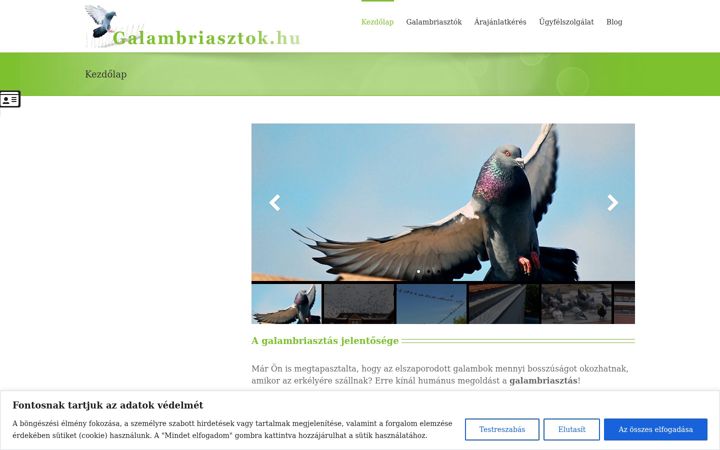 Screenshot of galambriasztok.hu