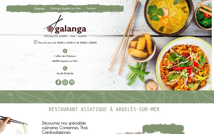 Screenshot of galanga-restaurant.com