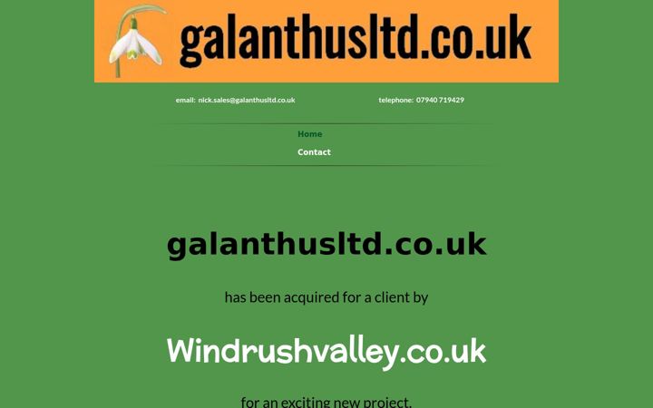 Screenshot of galanthusltd.co.uk
