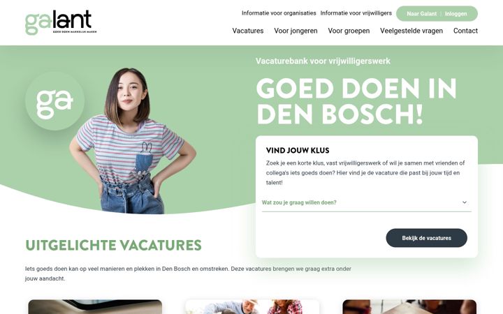 Screenshot of galantvacaturebank.nl