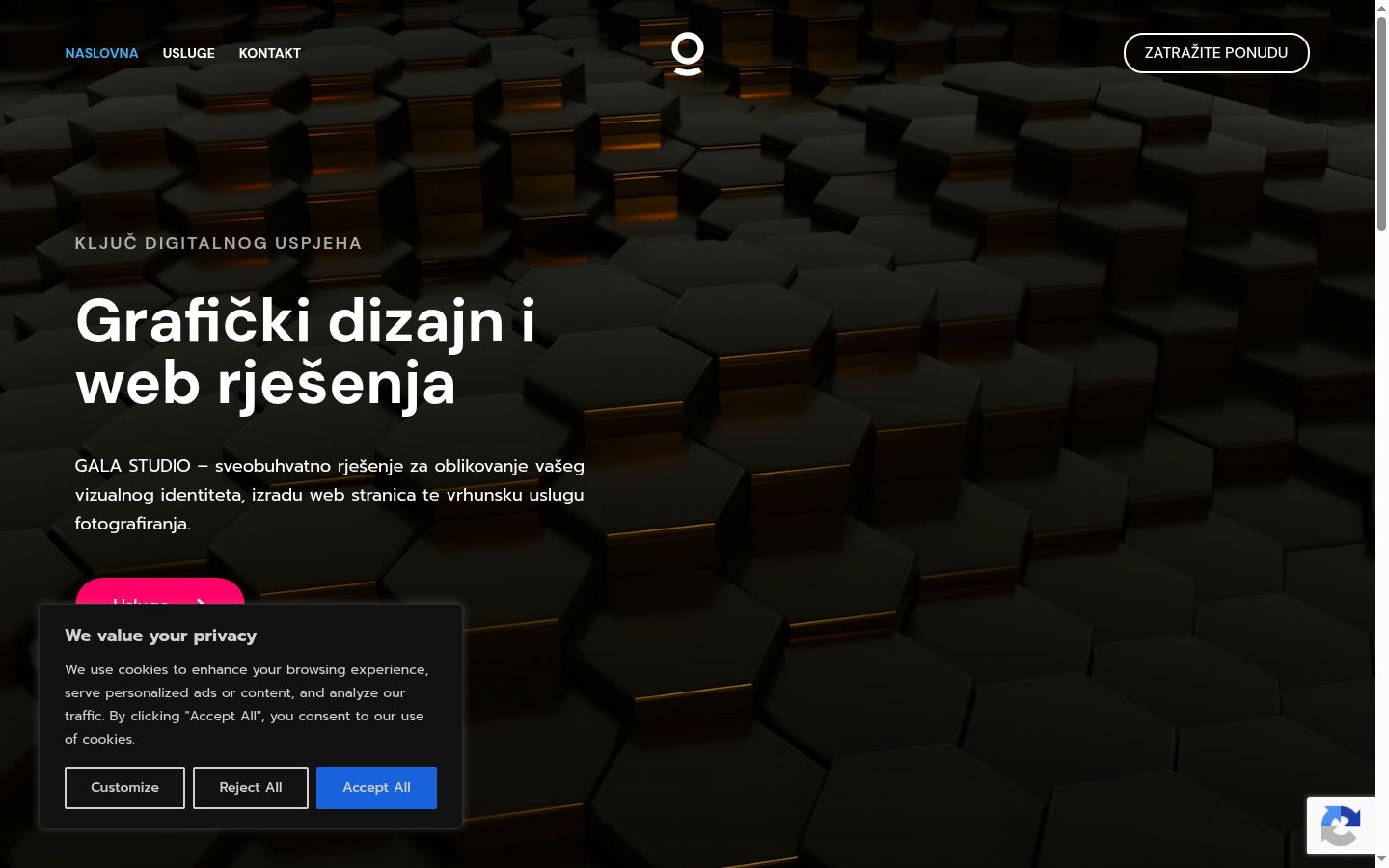 Snímek obrazovky baneru souhlasu zobrazeného před jakoukoli interakcí