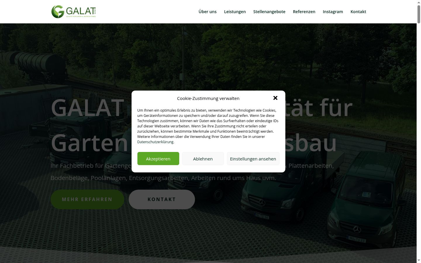 Screenshot del banner di consenso mostrato prima di qualsiasi interazione