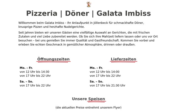 Screenshot of galata-imbiss.de