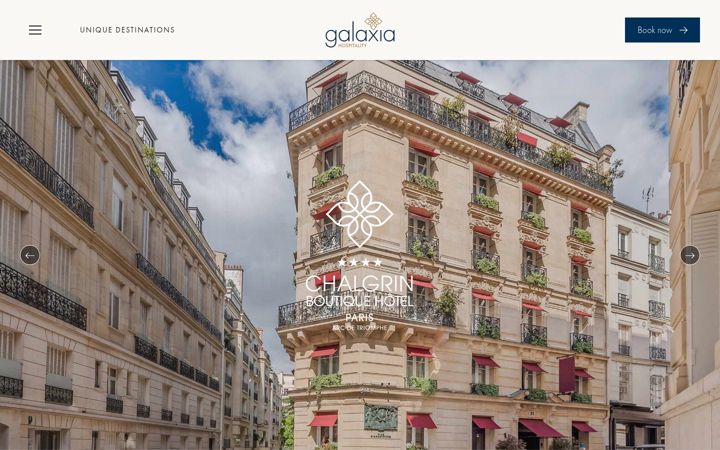 Screenshot of galaxiahospitality.com