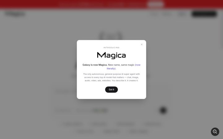 Screenshot of galaxy.ai