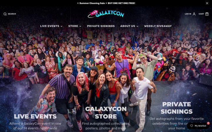 Screenshot of galaxycon.com