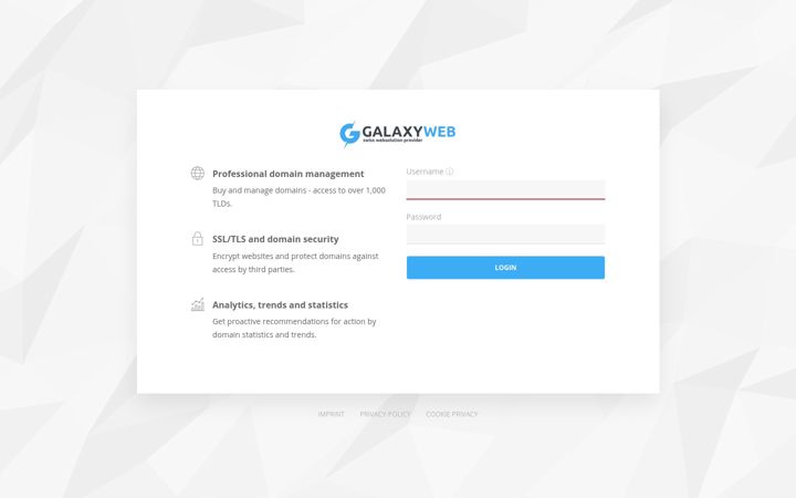 Screenshot of galaxydomain.ch