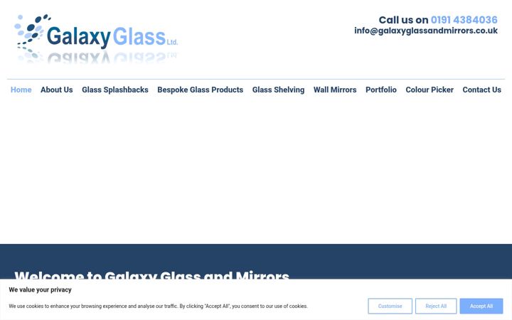 Snímek obrazovky galaxyglassandmirrors.co.uk