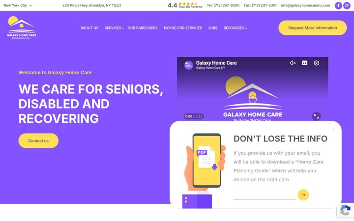 Screenshot of galaxyhomecareny.com