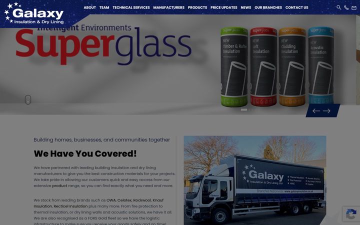 Snímek obrazovky galaxyinsulation.co.uk