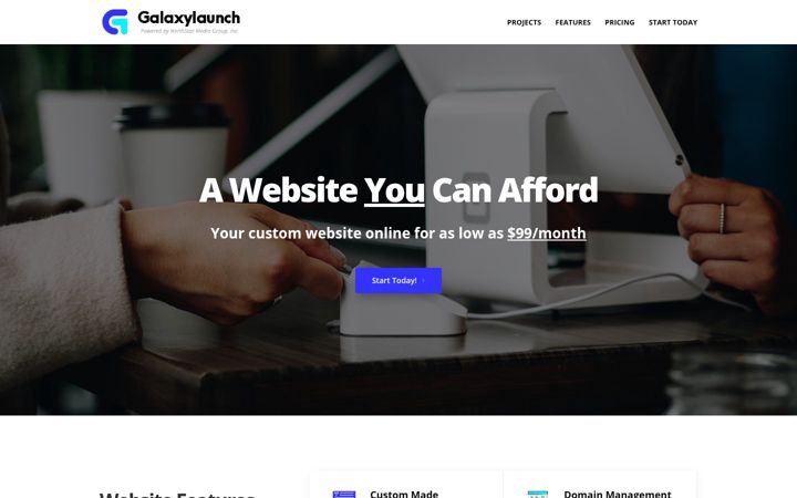 Screenshot of galaxylaunch.com