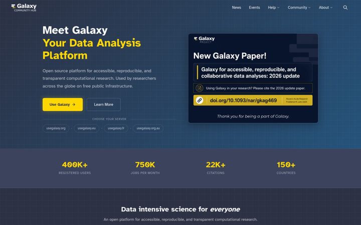 Screenshot of galaxyproject.org