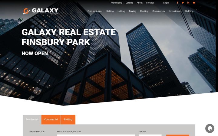 Screenshot of galaxyrealestate.co.uk