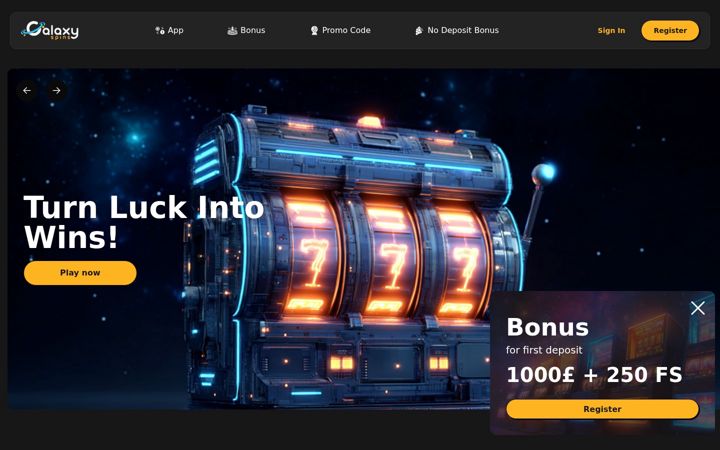 Screenshot of galaxyspins.org