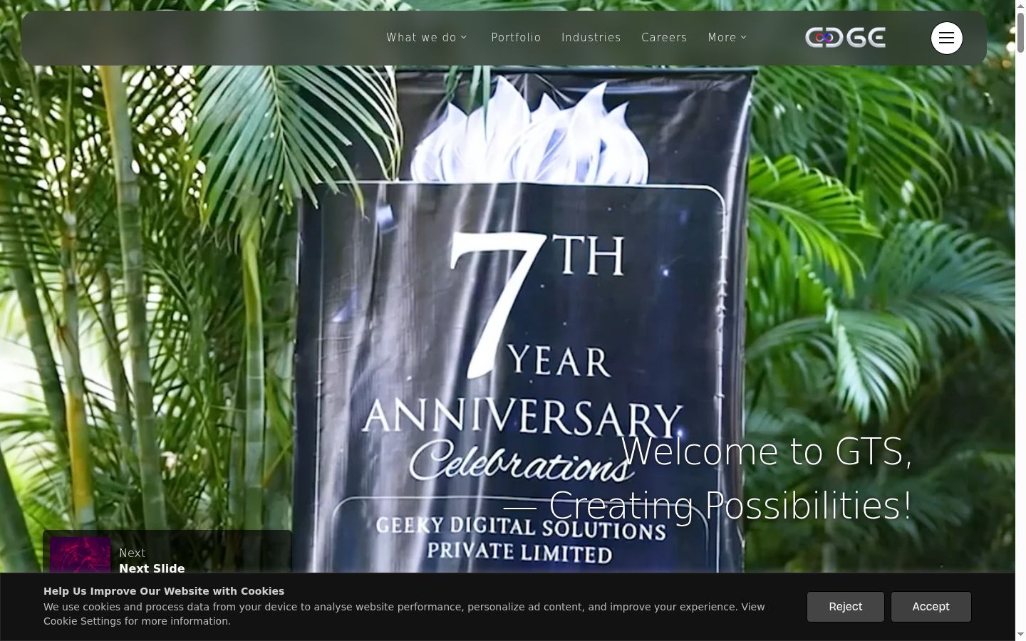 Screenshot of the consent banner shown before any interaction