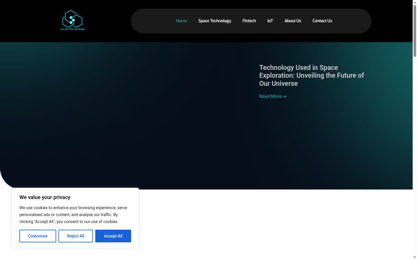 Screenshot of the consent banner shown before any interaction