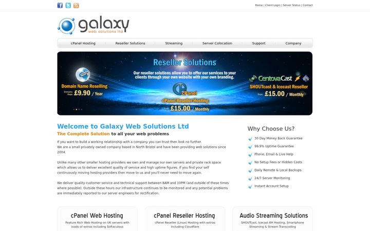 Екранна снимка на galaxywebsolutions.com