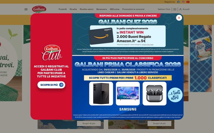 Screenshot of galbani.it