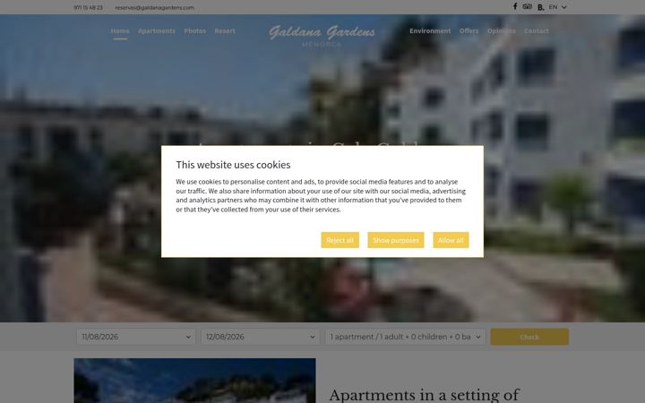 Screenshot of galdanagardens.com