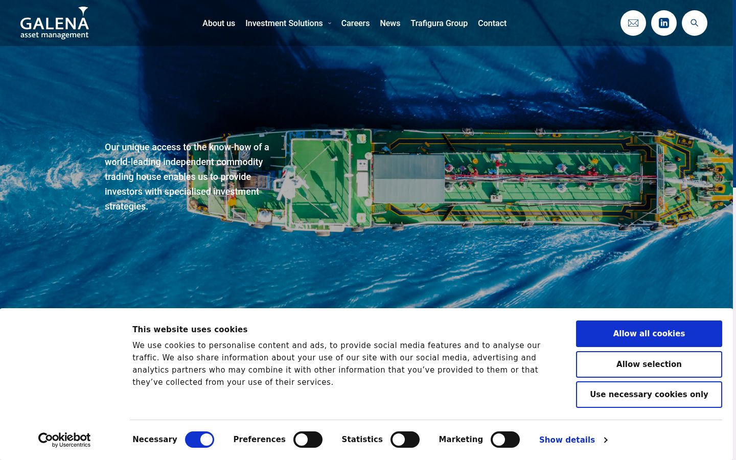 Screenshot of the consent banner shown before any interaction