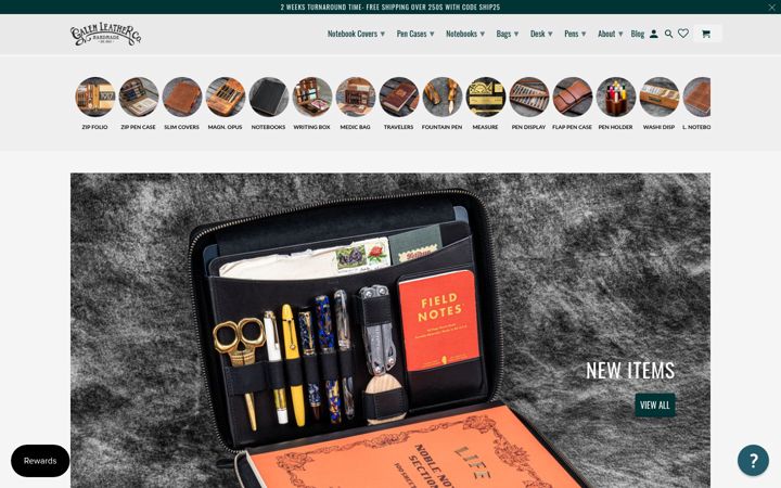 Screenshot of galenleather.com
