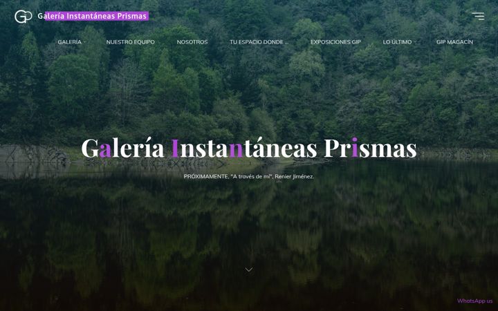 Screenshot of galeriainstantaneasprismas.com