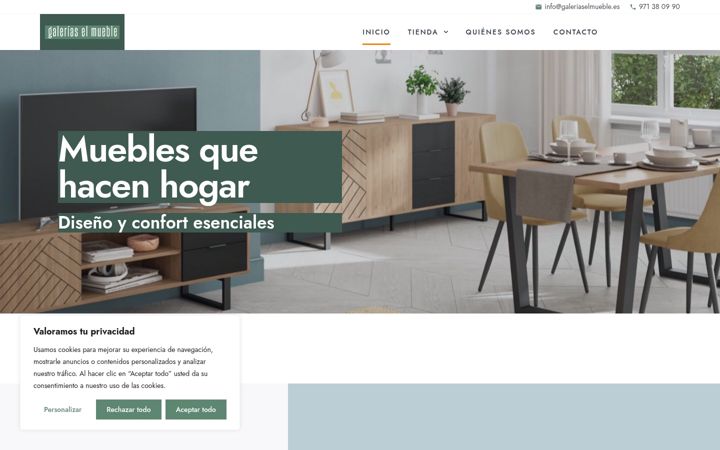 Screenshot of galeriaselmueble.es