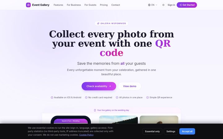 Screenshot of galeriawspomnien.online