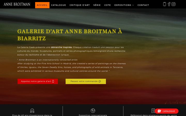 Screenshot of galerie-art-annebroitman.com
