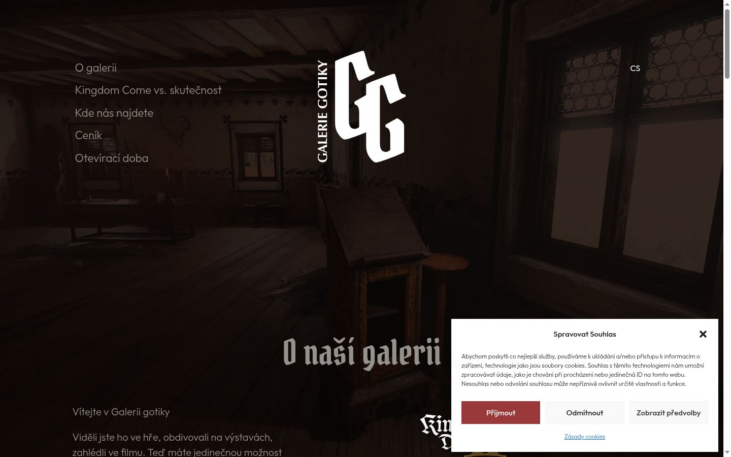 Skærmbillede af samtykkebanneret, som det blev vist før nogen interaktion