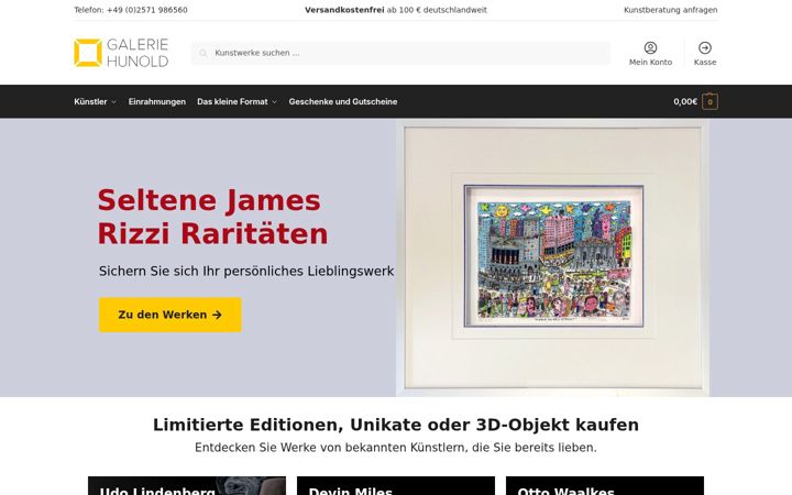 Screenshot of galerie-hunold.de