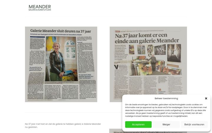 Screenshot of galerie-meander.nl