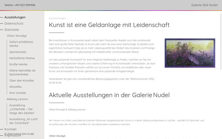 Screenshot of galerie-nudel.de