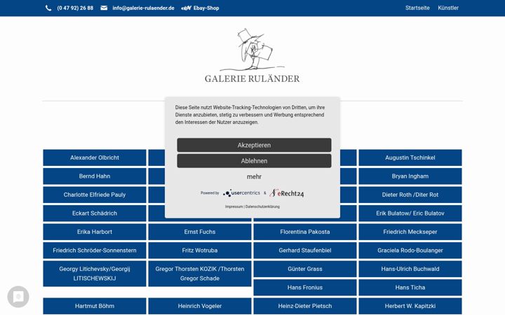 Screenshot of galerie-rulaender.de