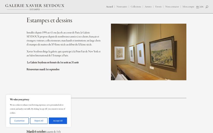 Screenshot of galerie-seydoux.fr