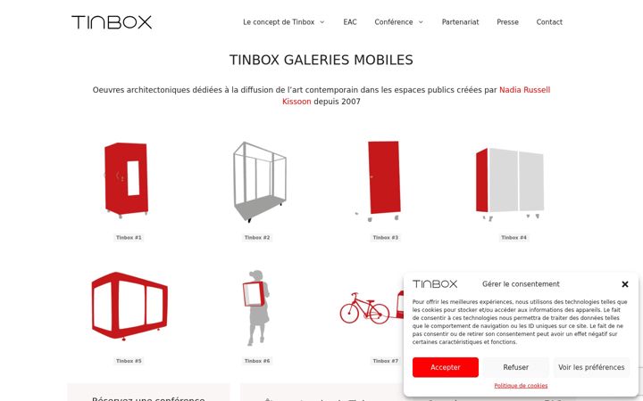 Screenshot of galerie-tinbox.com