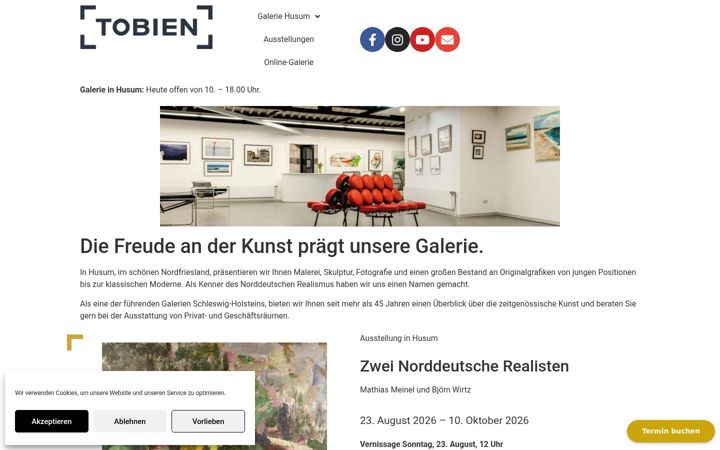 Screenshot of galerie-tobien.de