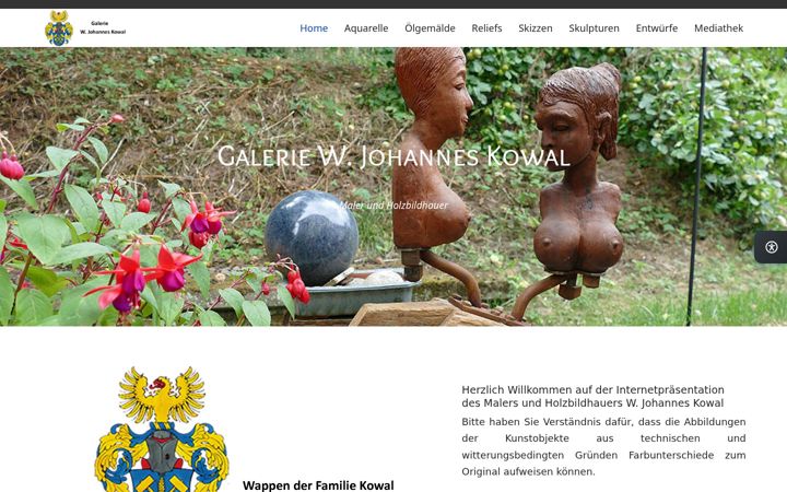 Screenshot of galerie-wiesjohnkowal.de