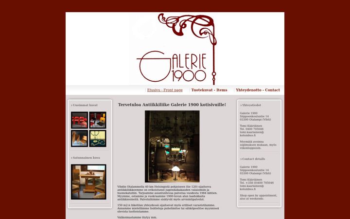 Screenshot of galerie1900.fi